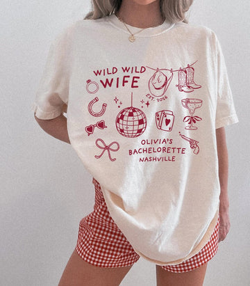 Cowgirl Bachelorette Shirts Comfort Colors, Western Bach Shirts, Wild Wild Wife Bachelorette Party Tee, Last Rodeo Bachelorette T-shirt