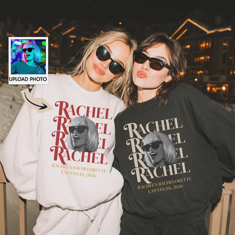 Custom Face Bachelorette Sweatshirt: Personalized Bride Photo Party Shirts