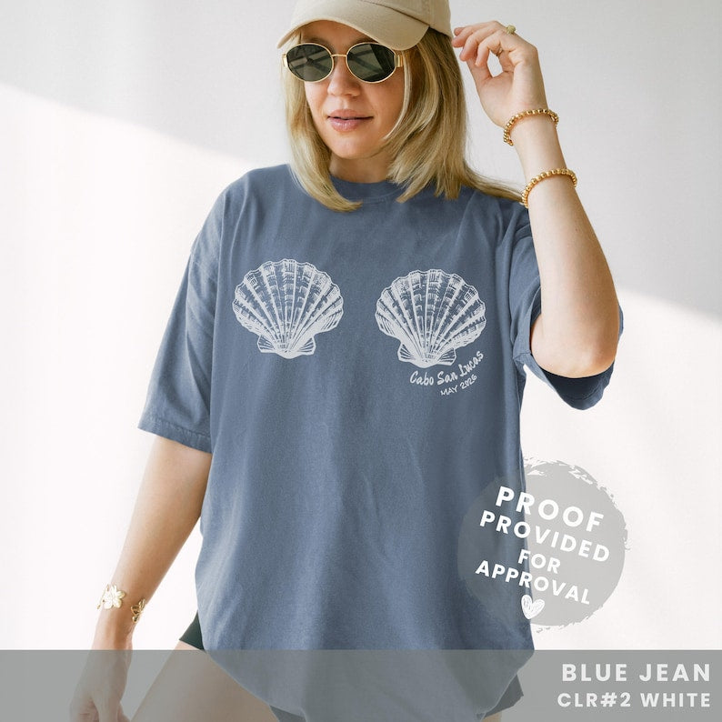 Custom Mermaid Bachelorette Comfort Colors Shirt, Coastal Beach Bach, Bikinis and Martinis, Last Splash, Seashells Bridal Tee