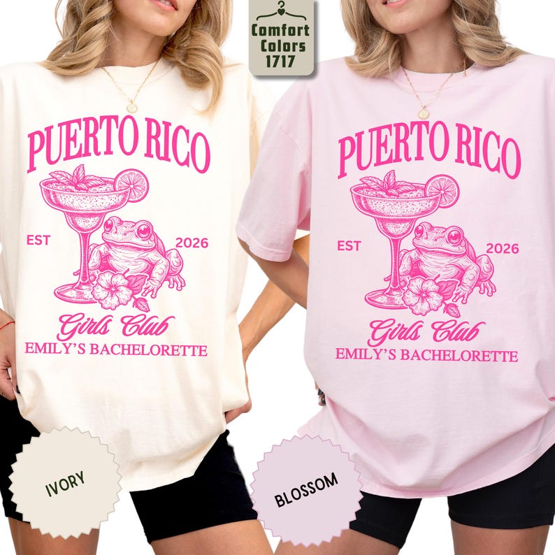 Custom Puerto Rico Bachelorette Trip Shirt: Girls Trip Tropical Bride & Bridesmaids Gift
