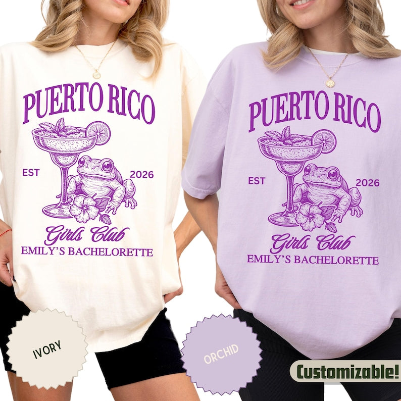 Custom Puerto Rico Bachelorette Trip Shirt: Girls Trip Tropical Bride & Bridesmaids Gift