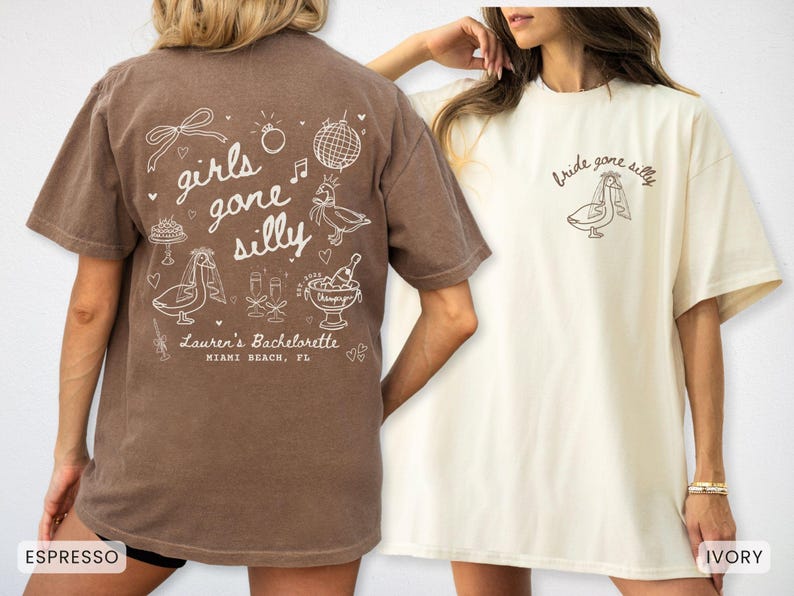 Girls Gone Silly Bachelorette Party Shirt Funny Goose Bride Tshirt Comfort Colors Bridal Party Gifts Custom Bachelorette Bridesmaid Proposal