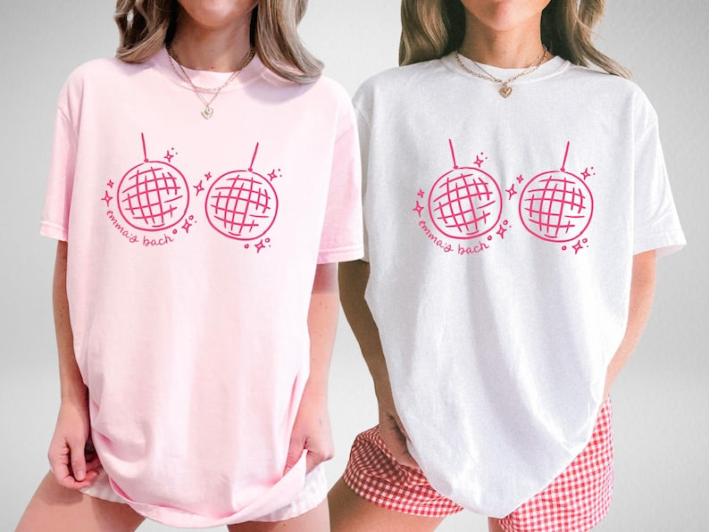 Custom Disco Bachelorette Party Shirts, Hippie Disco Favors, Disco Ball Bra Shirt, Brides Last Disco, Honey Disco Bride Bachelorette