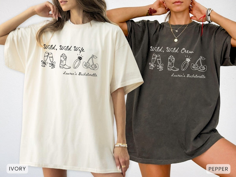 Personalized Wild Wild Wife Bachelorette Comfort Colors Shirt, Custom Last Rodeo Bridal Party T-shirt, Austin Texas Nashville Bach Outfit