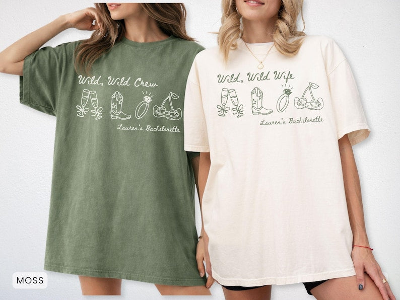 Personalized Wild Wild Wife Bachelorette Comfort Colors Shirt, Custom Last Rodeo Bridal Party T-shirt, Austin Texas Nashville Bach Outfit