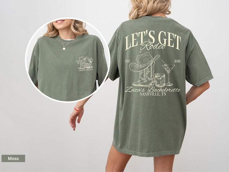 Custom Last Rodeo Bachelorette Shirts, Western Bachelorette Party Tees, Western Bridal Party Tees, Austin Bachelorette, Desert Bach Trip Tee