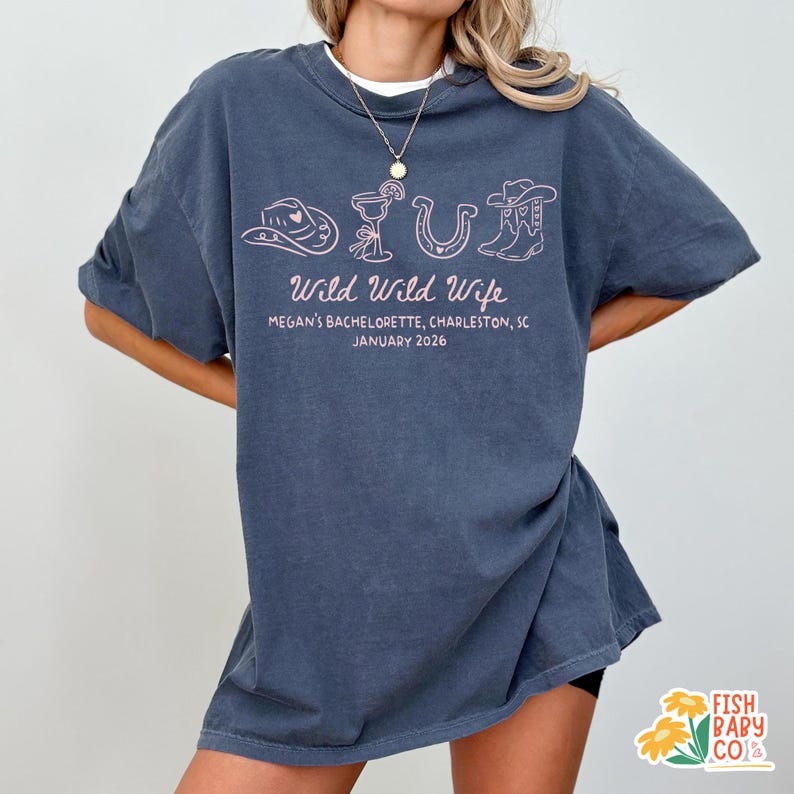 Wild Wild Wife Cowgirl Bachelorette Shirts, Custom Nashville Bachelorette Party Shirts, Rodeo Bridal Party Shirt, Bridesmaid Gifts