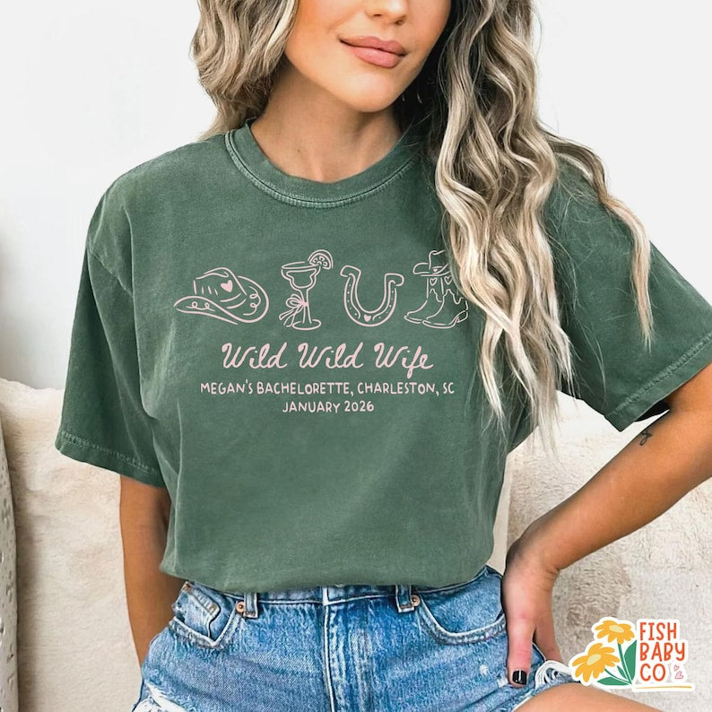 Wild Wild Wife Cowgirl Bachelorette Shirts, Custom Nashville Bachelorette Party Shirts, Rodeo Bridal Party Shirt, Bridesmaid Gifts