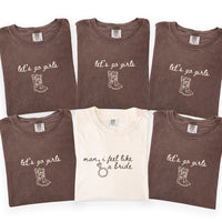 Western Nashville Bachelorette Comfort Colors® Shirts, Last Rodeo Country Bachelorette Shirts, Custom Let's Go Girls Bachelorette Party Tees