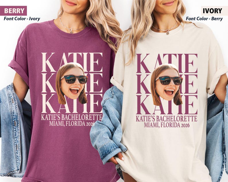 Custom Face Bachelorette Party Comfort Colors Shirt, Photo Party Tees, Comfort Colors Tees