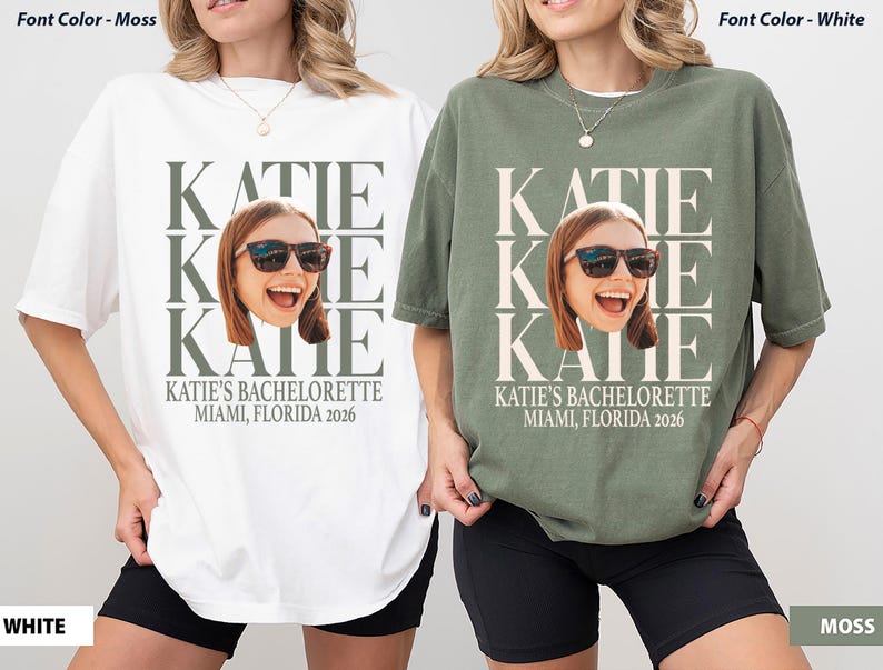 Custom Face Bachelorette Party Comfort Colors Shirt, Photo Party Tees, Comfort Colors Tees