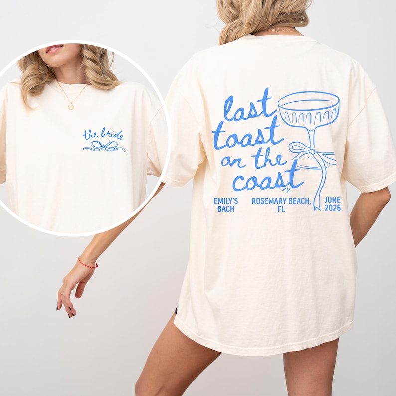 Last Toast On The Coast Shirt, Custom Beach Bachelorette Party Shirt, Bach Club Shirt, Coastal Bachelorette Shirt, Bridal Party Gifts