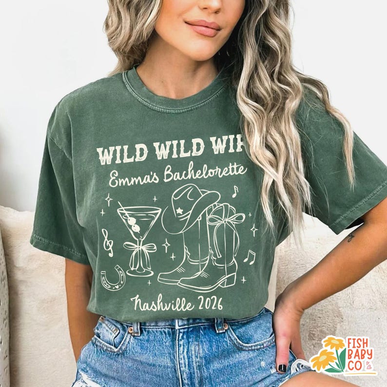 Wild Wild Wife Bachelorette Shirt, Coastal Cowgirl Bridal Party Tee, Nashville Bachelorette T-shirt