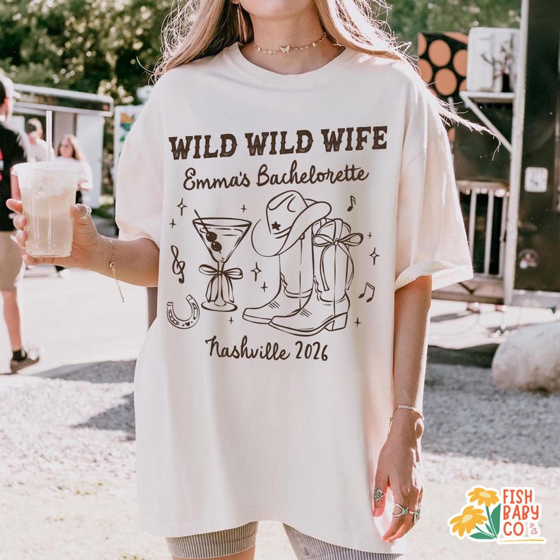 Wild Wild Wife Bachelorette Shirt, Coastal Cowgirl Bridal Party Tee, Nashville Bachelorette T-shirt