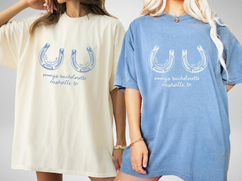 Wild Wild Bride Custom Western Cowgirl Bachelorette Shirts, Last Hoe Down Bach Merch, Bride's Last Rodeo Nashville Texas Austin Bachelorette