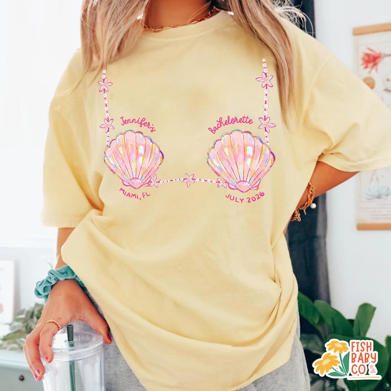 Custom Mermaid Bachelorette Shirts, Last Splash Beach Bachelorette, Last Toast On The Coast, Seashells Coastal Bridal Party Shirts
