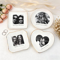 Personalised Bestie Photo Trinket Dish, Custom Jewelry Ring Dish, Bridesmaid Proposal, Ceramic Trinket Tray for Best Friend, Wedding Gift