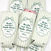 Personalized She’s a Catch Bachelorette Can Cooler, Custom Coastal Can Sleeve, Fisherman Bridal Party Favor, Beach Bach Gift