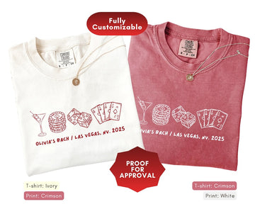 Las Vegas Custom Bachelorette Party Shirts, Lucky in Love, Casino Crew Tees, Retro Casino Party Tee, Personalized Bridesmaid Girls Trip Gift