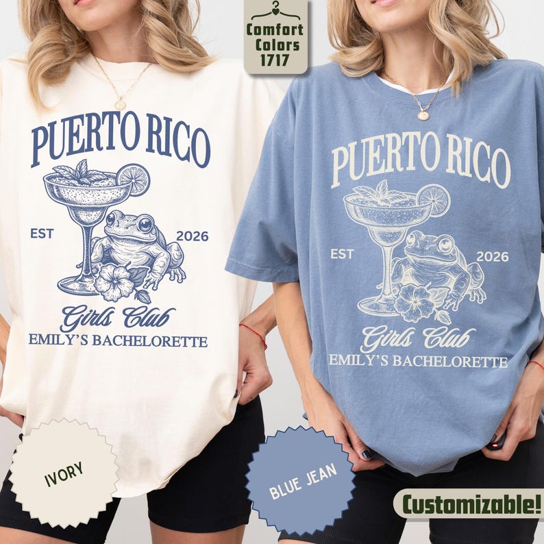Custom Puerto Rico Bachelorette Trip Shirt: Girls Trip Tropical Bride & Bridesmaids Gift