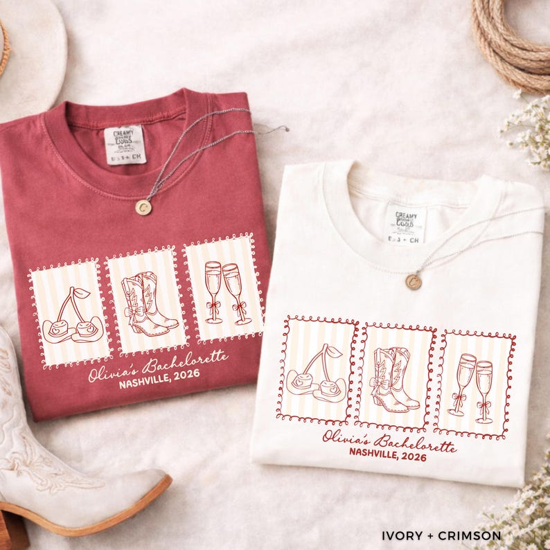 Custom Western Bachelorette Shirt, Comfort Colors® Country Bridal Squad Gift For Nashville Trip USA, Personalized Cowgirl Last Rodeo Tee.