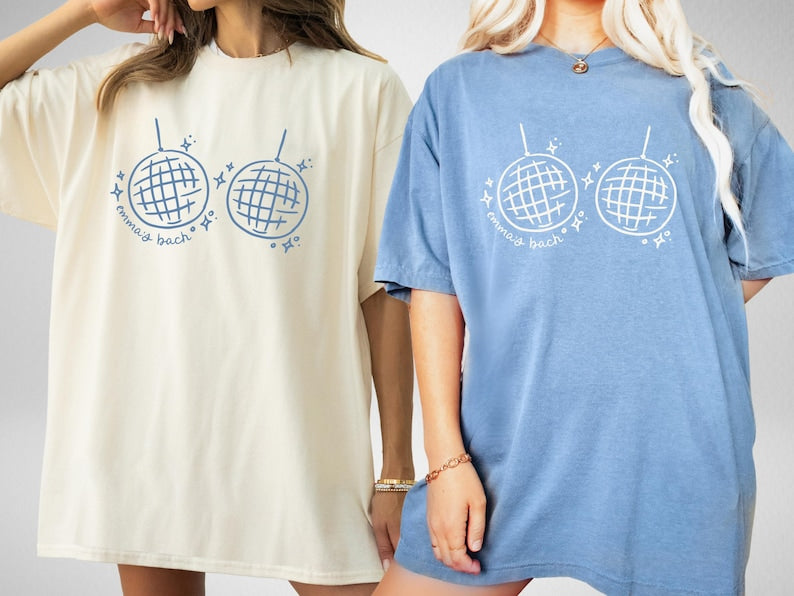 Custom Disco Bachelorette Party Shirts, Hippie Disco Favors, Disco Ball Bra Shirt, Brides Last Disco, Honey Disco Bride Bachelorette