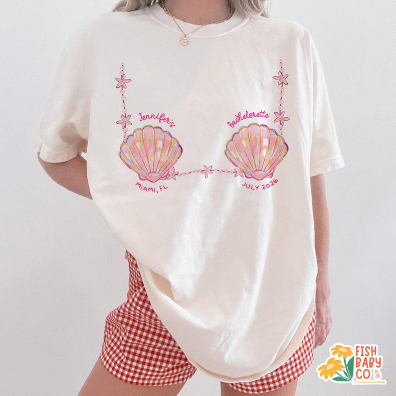 Custom Mermaid Bachelorette Shirts, Last Splash Beach Bachelorette, Last Toast On The Coast, Seashells Coastal Bridal Party Shirts