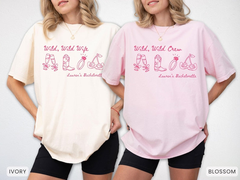 Personalized Wild Wild Wife Bachelorette Comfort Colors Shirt, Custom Last Rodeo Bridal Party T-shirt, Austin Texas Nashville Bach Outfit