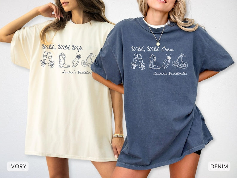 Personalized Wild Wild Wife Bachelorette Comfort Colors Shirt, Custom Last Rodeo Bridal Party T-shirt, Austin Texas Nashville Bach Outfit