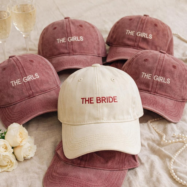 Personalized Bride Squad Hat, Custom Bachelorette Party Baseball Cap, Bridal Shower Gift for Bridesmaids