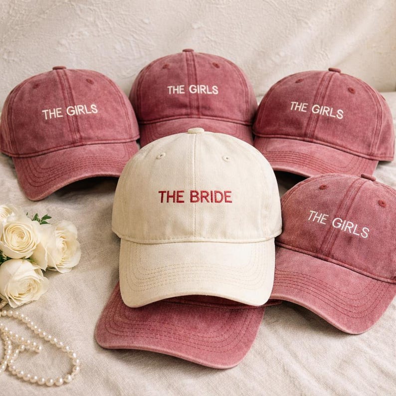 Personalized Bride Squad Hat, Custom Bachelorette Party Baseball Cap, Bridal Shower Gift for Bridesmaids