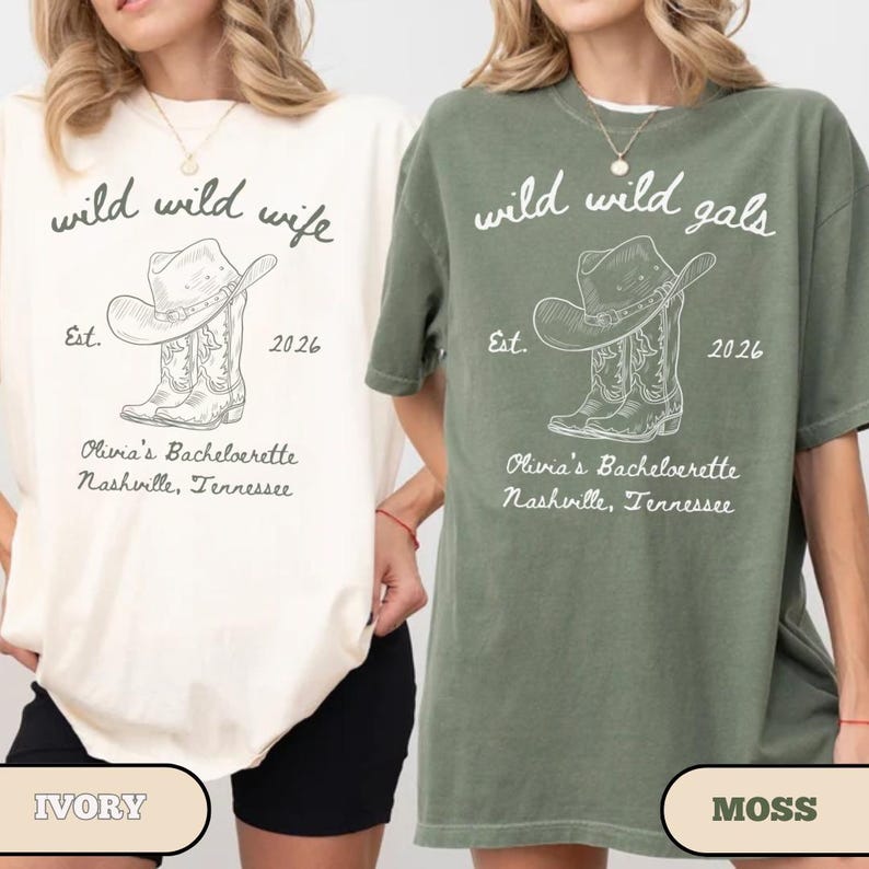 Custom Wild Wild Wife Bachelorette Comfort Colors Shirt, Nashville Bach Tshirts, Last Rodeo Bridal Party Outfit, Personalized Girls Trip