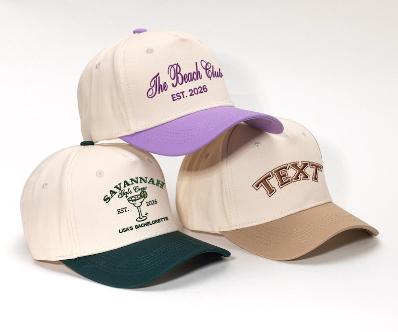 Custom Embroidered Trucker Hat, Happy Camper Hat, Dad hat,Matching Group Hats, Girls Trip Cap, Vacation Hat, Bachelorette Gift,Summer hat