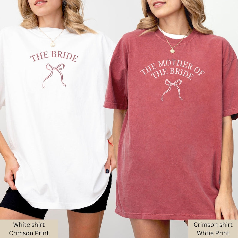 Custom Bachelorette Party Shirt, Bridal Party Shirts for Bride and Bridesmaids, Bach Crew Wedding Party Favor Gift, Coquette Bow Bride Shirt