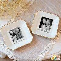 Custom Besties Photo Jewelry Dish, Maid of Honor Trinket Tray, Sister Keepsake, Bridal Gift