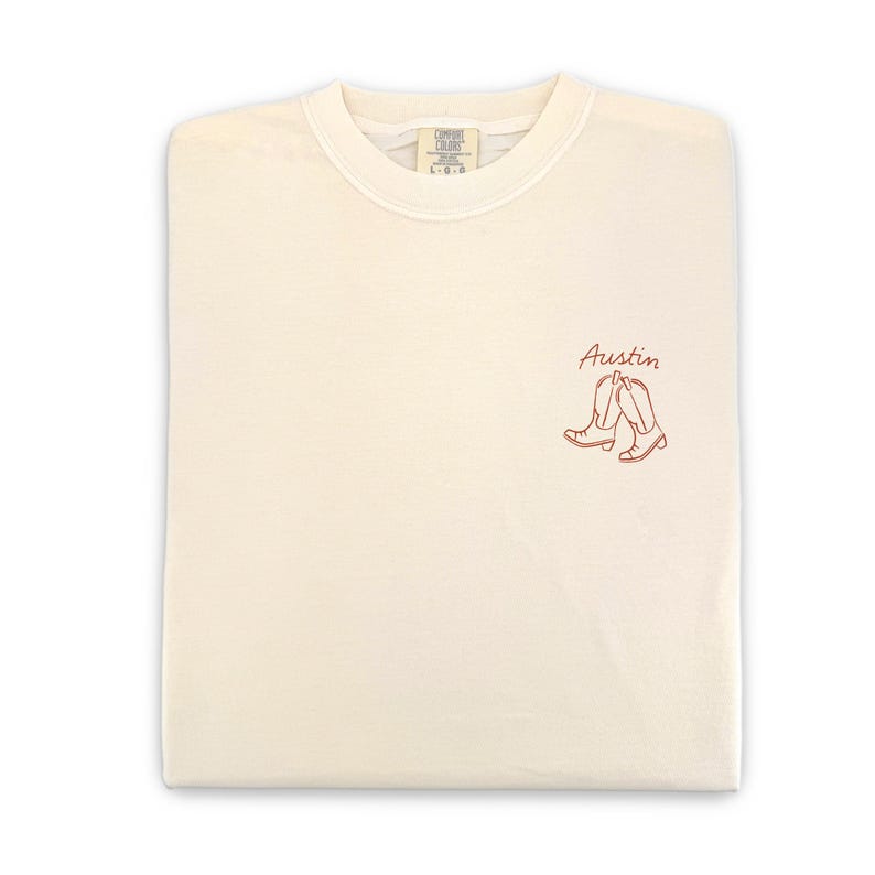 Austin Bachelorette Doodle Icons Unisex Comfort Colors® T-Shirt, Girls Trip Tee, Two-Sided Design