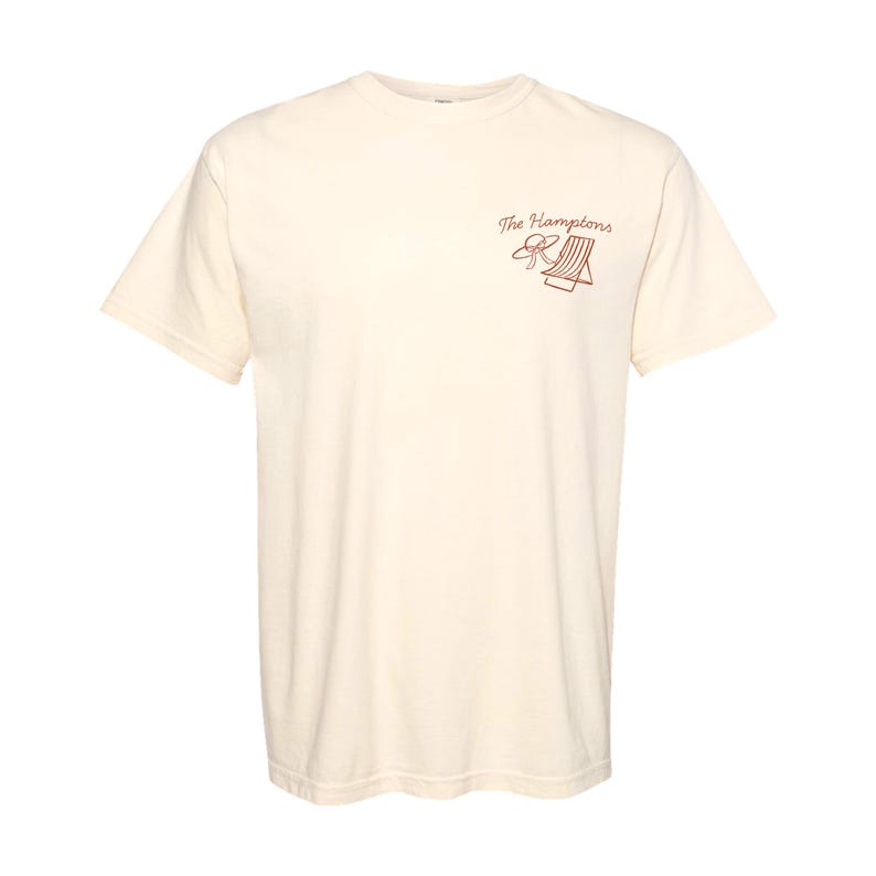 The Hamptons Bachelorette Doodle Icons Unisex Comfort Colors® T-Shirt, Girls Trip Tee, Two-Sided Design