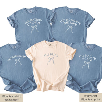 Custom Bachelorette Party Shirt, Bridal Party Shirts for Bride and Bridesmaids, Bach Crew Wedding Party Favor Gift, Coquette Bow Bride Shirt