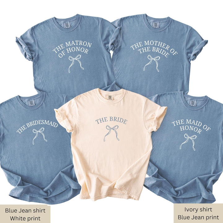 Custom Bachelorette Party Shirt, Bridal Party Shirts for Bride and Bridesmaids, Bach Crew Wedding Party Favor Gift, Coquette Bow Bride Shirt