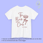 Personalized Hen Party Shirt Bachelorette T Shirt Back Print Coquette Bow Champagne Glass Hand Drawn Bride Crew Custom Name Any Year Custom