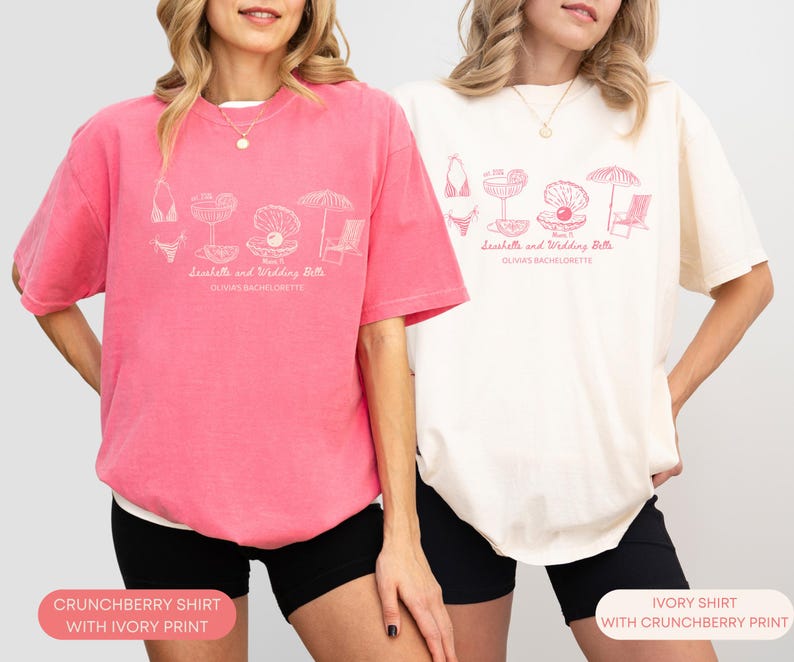 Custom Beach Bach Party Shirt, Comfort Colors Coastal Bride Tee, Matching Beach Bridal Party Gift