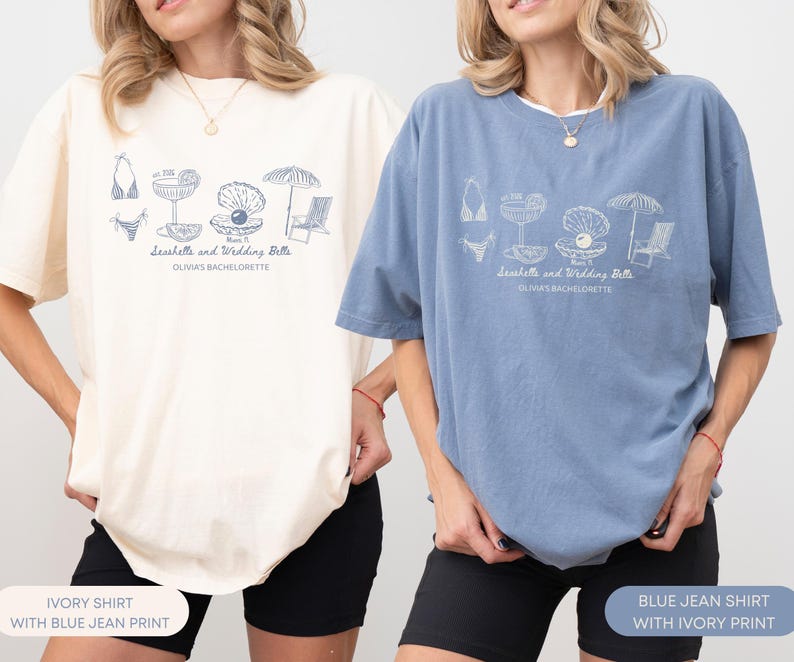 Custom Beach Bach Party Shirt, Comfort Colors Coastal Bride Tee, Matching Beach Bridal Party Gift
