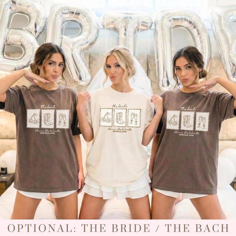 Custom Western Bachelorette Shirt, Comfort Colors® Country Bridal Squad Gift For Nashville Trip USA, Personalized Cowgirl Last Rodeo Tee.