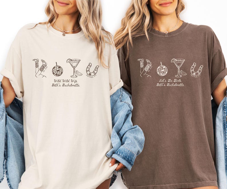 Comfort Colors© Custom Western Lets Go Girls Bachelorette Shirt Cowgirl Bridal Party TShirt Nashville Bride Bach T-Shirt