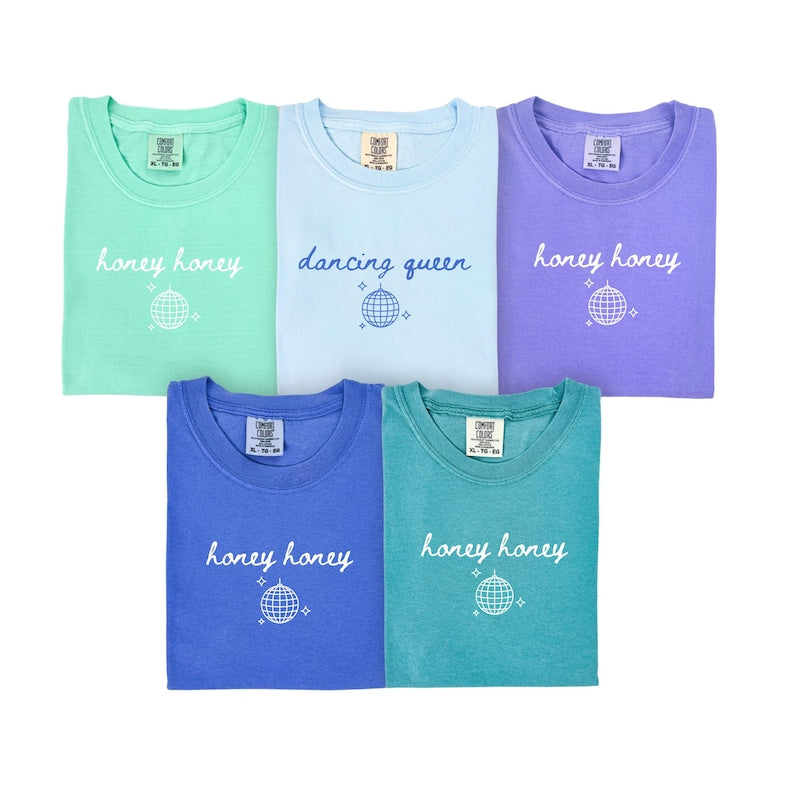 Honey Honey Dancing Queen Bachelorette Shirts, Comfort Colors Last Disco Shirts,