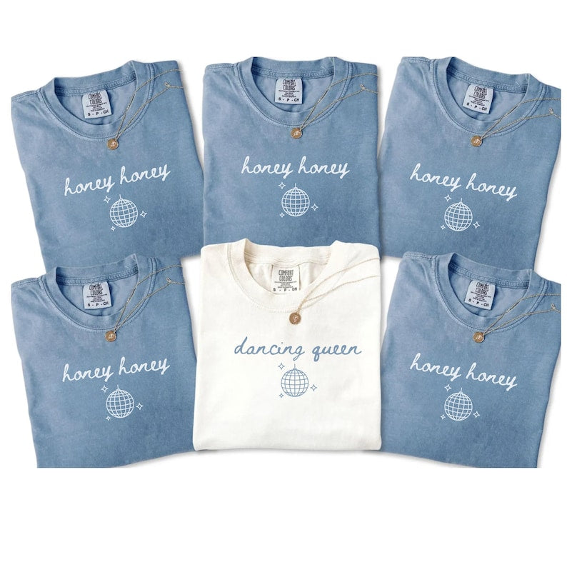 Honey Honey Dancing Queen Bachelorette Shirts, Comfort Colors Last Disco Shirts,