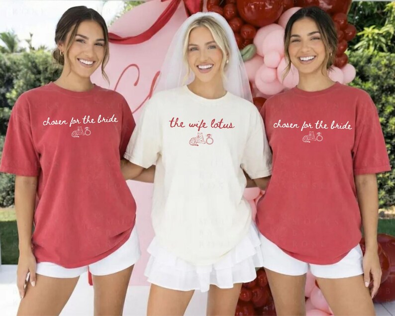 The Wife Lotus Destination Bachelorette Shirts Tropical Bridal Trip Bride Squad Matching Resort Bach Weekend Chosen for the Bride Tee