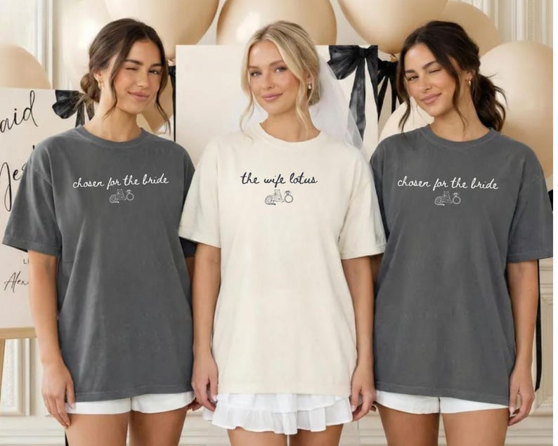 The Wife Lotus Destination Bachelorette Shirts Tropical Bridal Trip Bride Squad Matching Resort Bach Weekend Chosen for the Bride Tee