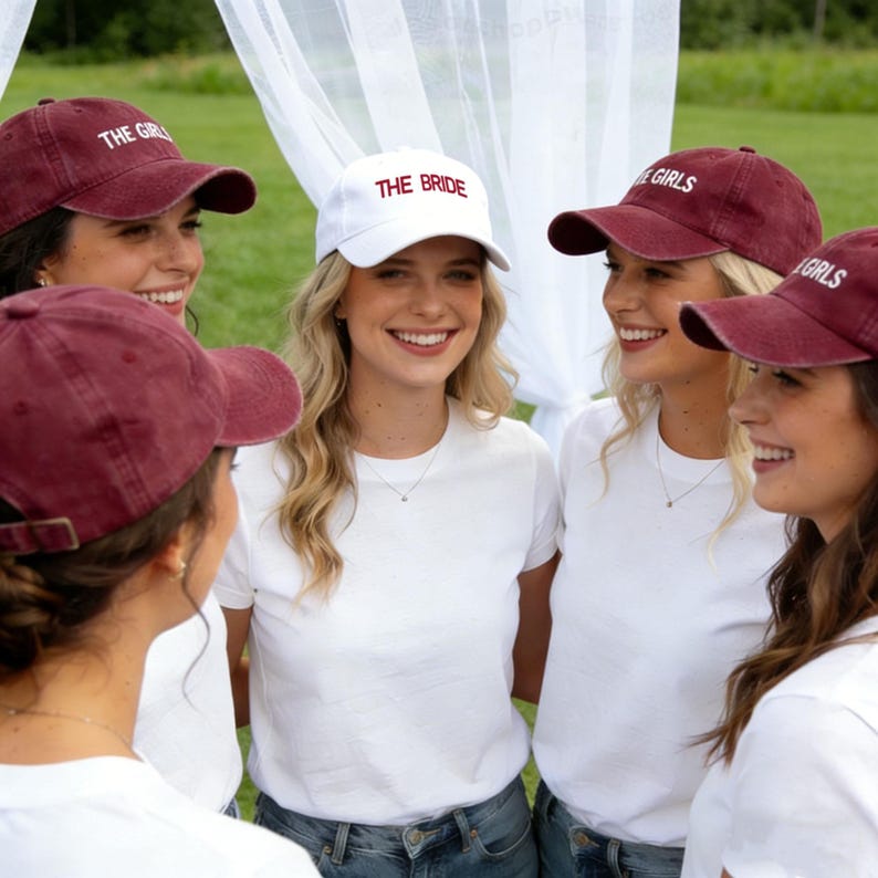 Embroidered Bride Squad Hat, Personalized Bachelorette Party Hats,Bridal Shower Gift,Bridesmaid Matching Wedding Weekend Cap