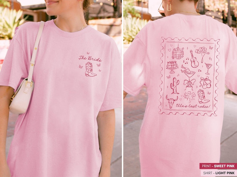 Custom Cowgirl Disco Comfort Colors® T-Shirt, Desert Bachelorette Party Shirt, Girls Trip & Birthday Gift